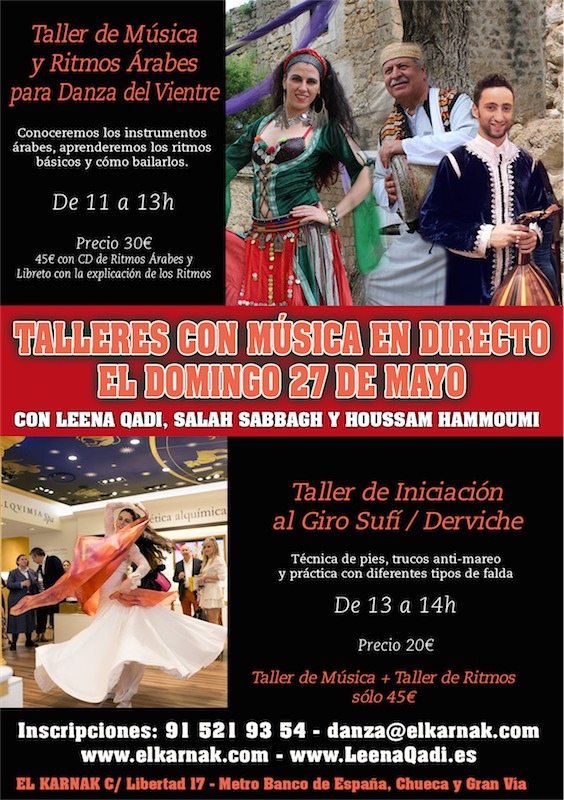Taller intensivo danza del vientre, ritmos arabes aplicados a la danza oriental, taller giro sufi, taller giro derviche, taller ritmologia arabe